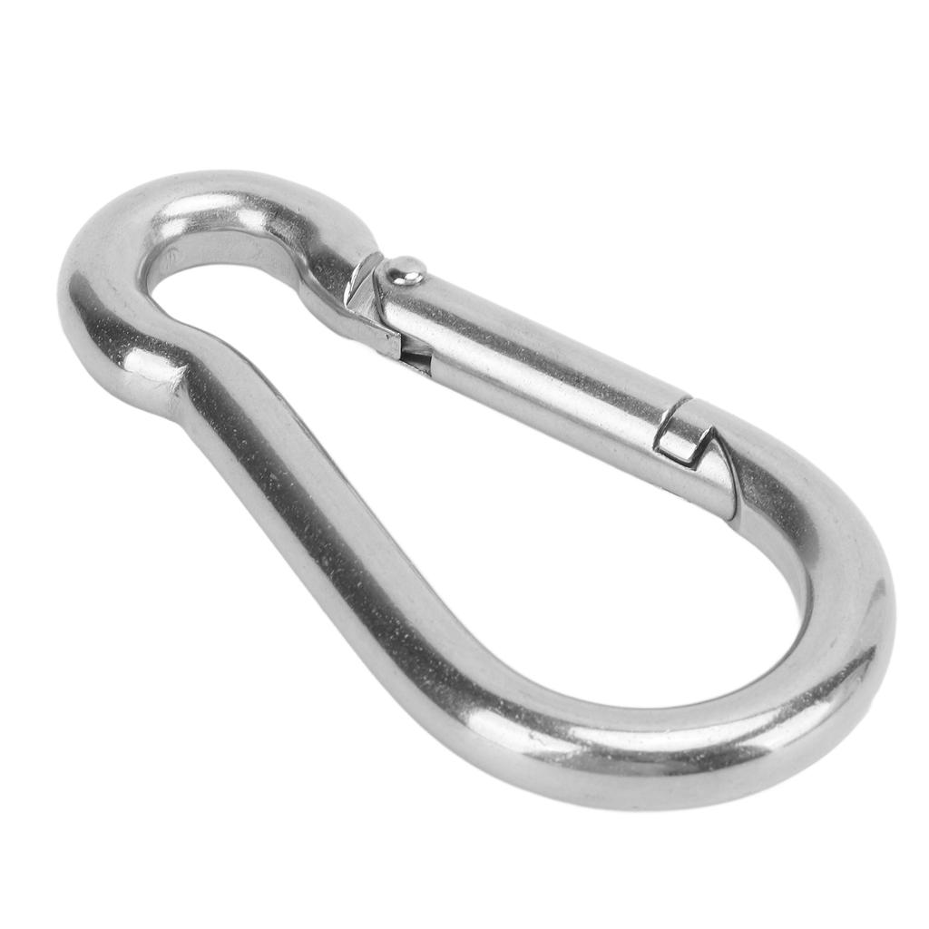 12er Set Edelstahl Federkarabiner Rostfester Schlüsselanhänger Schnellverbindung Schloss Schnalle 8x80mm