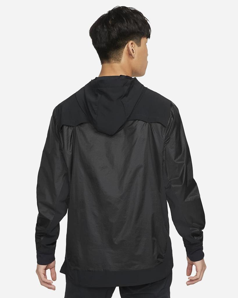 NIKE PRO Woven Training Size XL DM5537 Men's 1/2-Zip Mesh-Lined Hoodie, (176-185cm), Black,