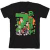 Camiseta Preta Infantil Creeper do Minecraft 7º Aniversário