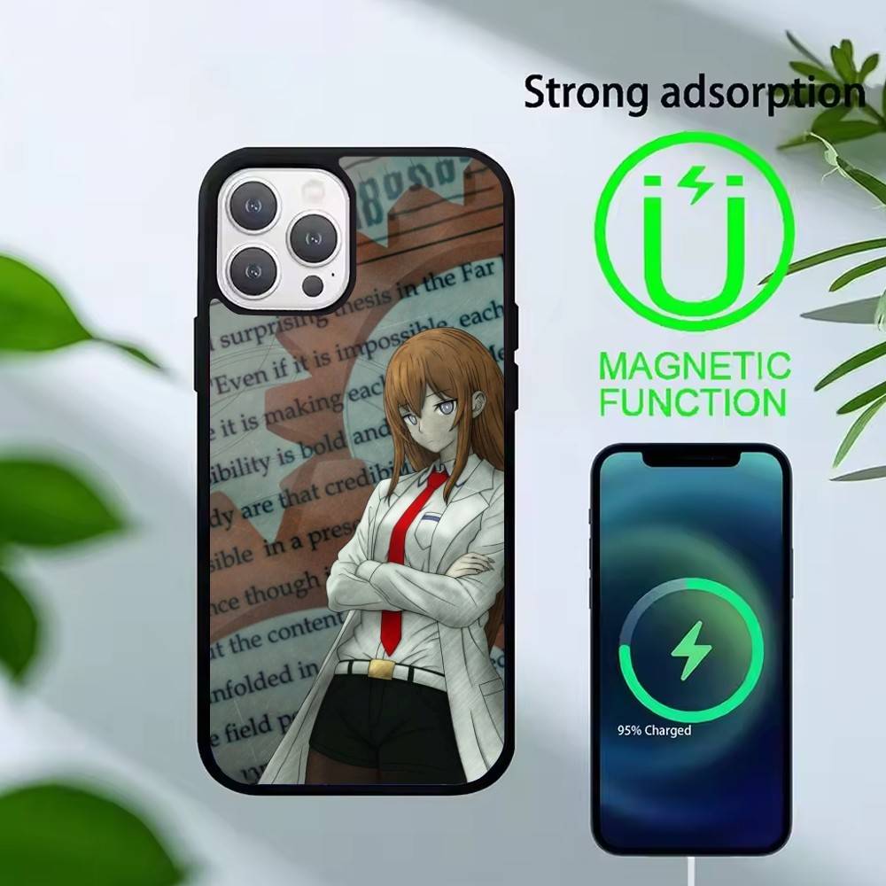 T-Rintaro Okabe STEINS DATE Phone Case For iPhone17,16,15,14,13 Plus,Pro Max Magnetic For Magsafe Wireless Charging