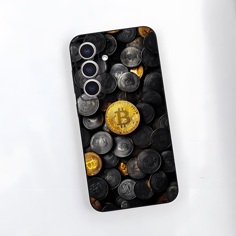 

Luxury Bitcoin Phone Case For Samsung A25 A13 A33 5G A54 A36 A35 A56 A52 A14 Shockproof Soft Cover Samsung A55
