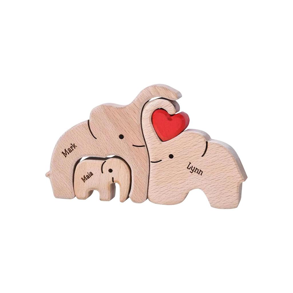 Family Wooden Sculpture Crafts Decoration Wood Carving Living Room Tabletop Ornament