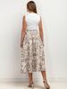 T424 black flower midi skirt