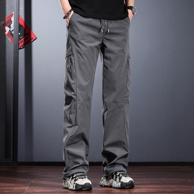 JieLeNuo Men's Summer Outdoor Quick-Dry Straight Leg Pants