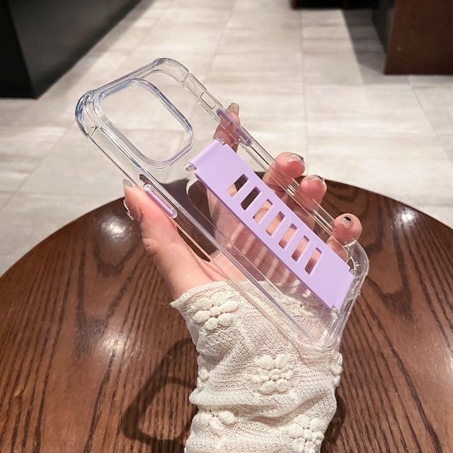Airbag Shockproof Elastic Wrist Strap Phone Case For Iphone 14 12 11 13 Pro Max Xr X Xs 7 8 Plus Clear Soft Anti -Knock Cover