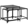 VidaXL Nesting Coffee Tables 2 Pcs Black Glass Top Steel, Nesting Table, Modern Nesting Table, Stackable Table, Table 845985