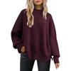 Women's Oversized Batwing Sweaters 2025 Fall Outfits Trendy Crewneck Knit Side Slit Fashion Pullover Tops
