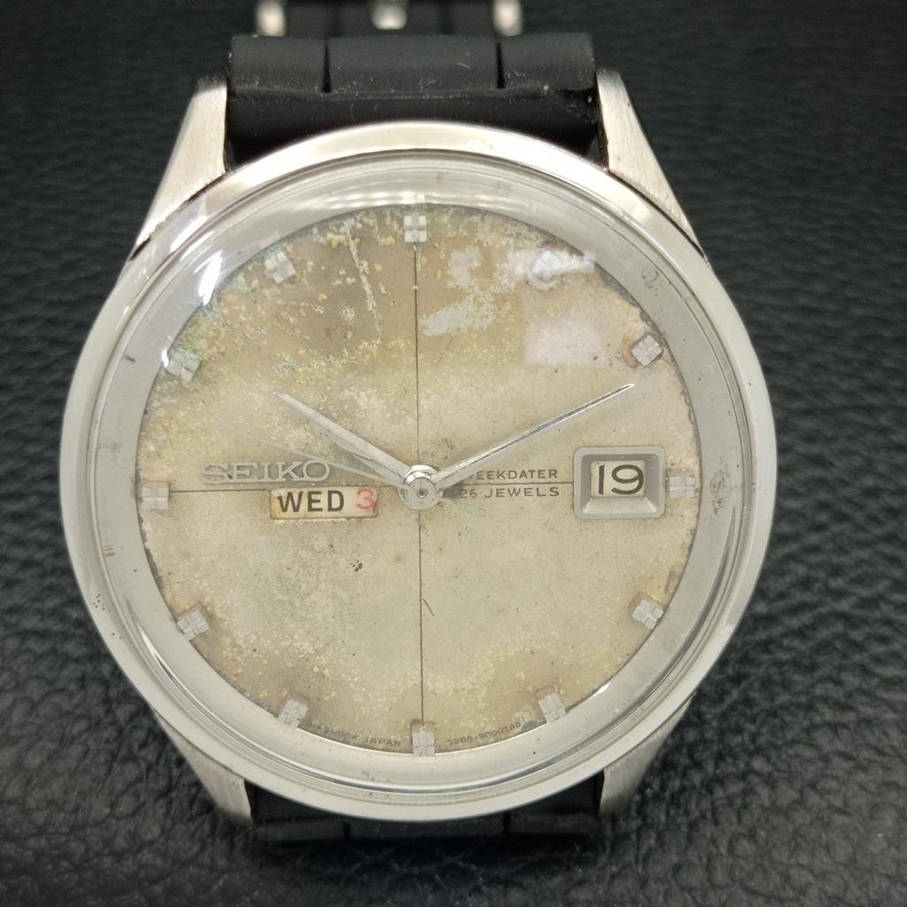 USED VINTAGE SEIKO WEEKDATER AUTOMATIC JAPAN MENS ORIGINAL DIAL WATCH a433937-2 R119-a433937