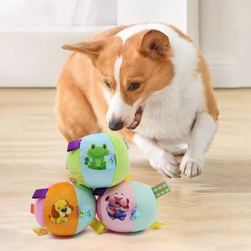 Dog Sound Toy Ball, Plush Ringing Ball, Pet Toy Ball, Little Dog Ball, Cute and Boring Ringing Cloth Ball