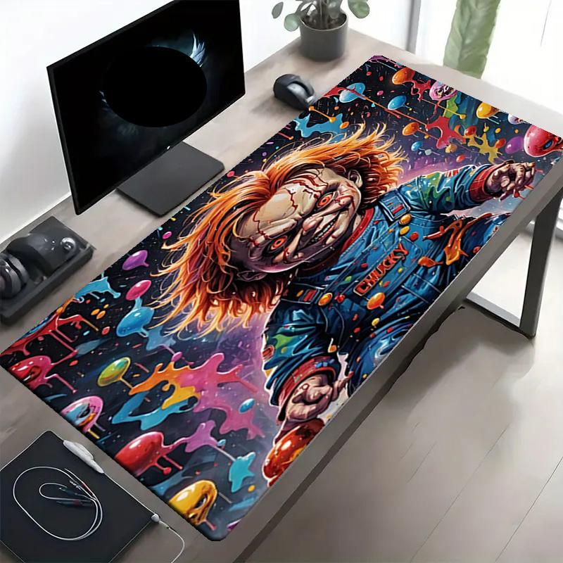 Bride of Chucky Print Mouse Pad, Anti‑Slip Desktop keyboard Mat, for PC Laptop Gaming Working Daily Use, Cool Festival Surprise Gift