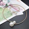 2Pcs Pearl Necklace and Bracelet Set for Women Elegant Claw Chain Design Premium Jewelry Gift for Bride Wedding Birthday