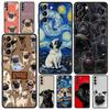 Animal Black Pug Close Up Phone Case For Samsung Galaxy S25 Edge S24 S23 S22 S21 Ultra S20 FE 5G S10 S10E S9 Plus Soft TPU Cover