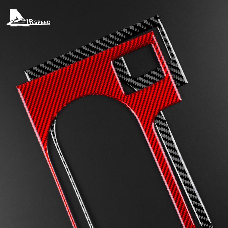 Real Soft Carbon Fiber For Subaru WRX 2015 2016 2017 2018 2019 2020 2021 Car Gear Shifter Panel Frame Interior Trim Cover 4pcs.