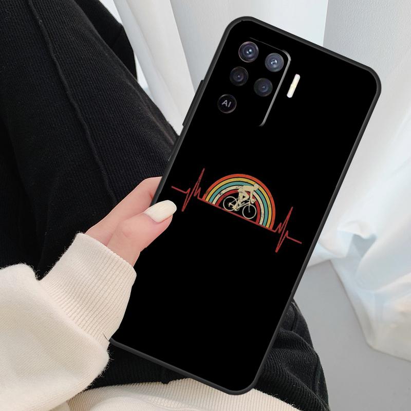 Cycling Bicycle Cycle Funny Case For Oppo A96 A76 A16 A60 A98 A58 A78 A18 A38 A80 A40 A77 A57 A17 A74 A54 A94 A15 A5 Pro