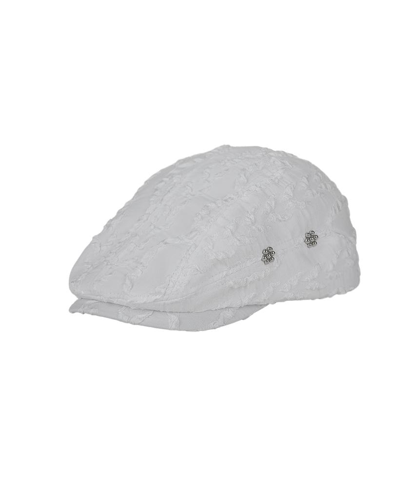 Jenadu Studded Flower Hunting Cap_White