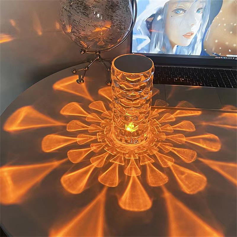 Teardrop Shaped 16 With 3 Colors Rechargeable Portable Touch For Bar Cafe Christmas Home Decoration Romantic Crystal