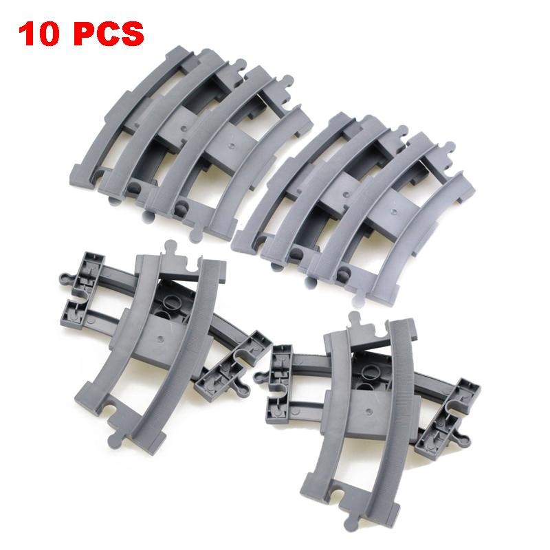 Non-Toxic Rail Transport Big Size Building Blocks Creative Track Accessories Assemble Toys For Children Bricks Compatible City Train Set