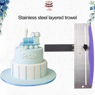 Cake Scraper Adjustable Height Easy To Assemble Stainless Steel Manual Cream Smoother Scraper Baking Tool Kitchen Gadget
