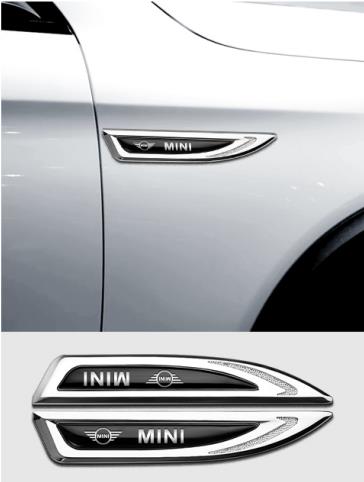 HQCHS1 2 Stuks Voor MINI Cooper JCW WORKS R55 R56 F55 F56 R57 R58 R59 Auto Styling Deur Zijde Spatbord Metaal Badge Stickers Auto Accessoires