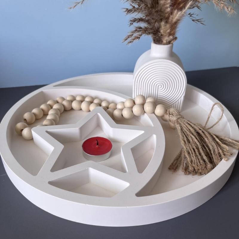 Round Tray Molds Star and Moon Silicone Mould Epoxy Resin Molds Jewelry Tray Molds Castings Molds Storage Tray Molds