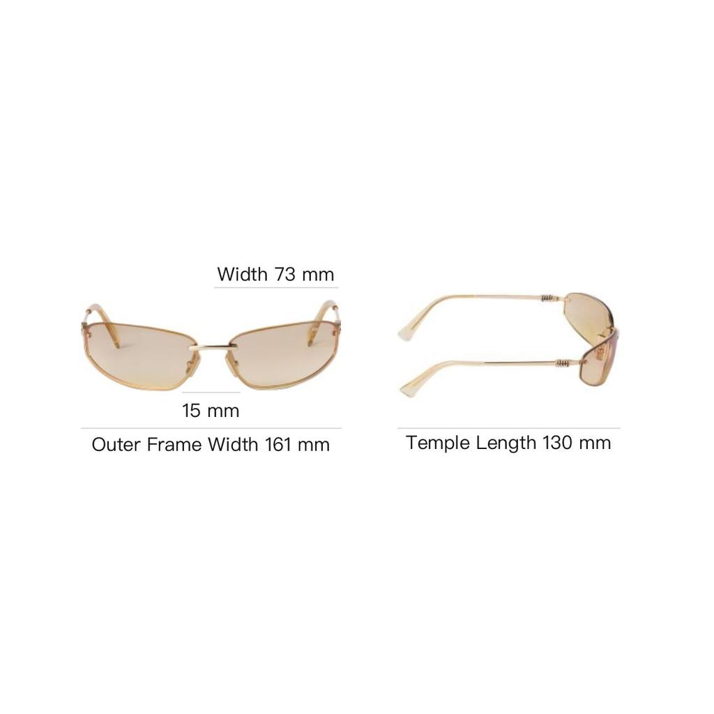 Miu Miu Logo Rectangular Sunglasses Unisex sunglasses Steel-Gray SMUA50_M5AK_F07R1_C_068