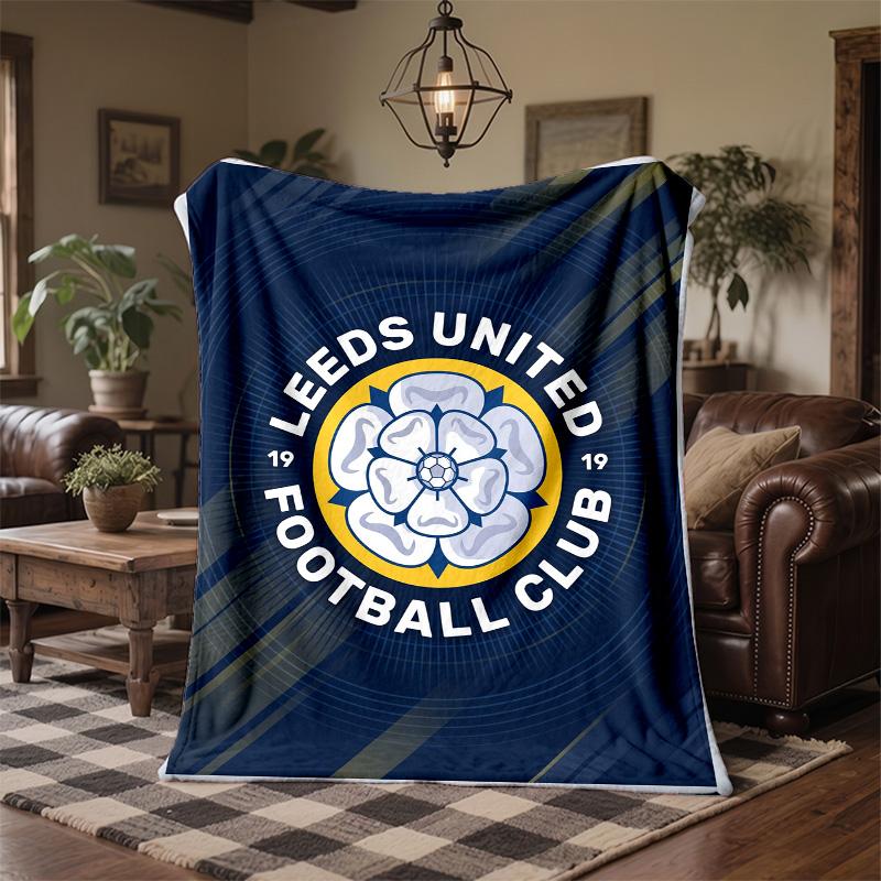 Coperta in Pile a Tema Leeds United Morbida e Accogliente in Peluche per Camera da Letto Divano Viaggio