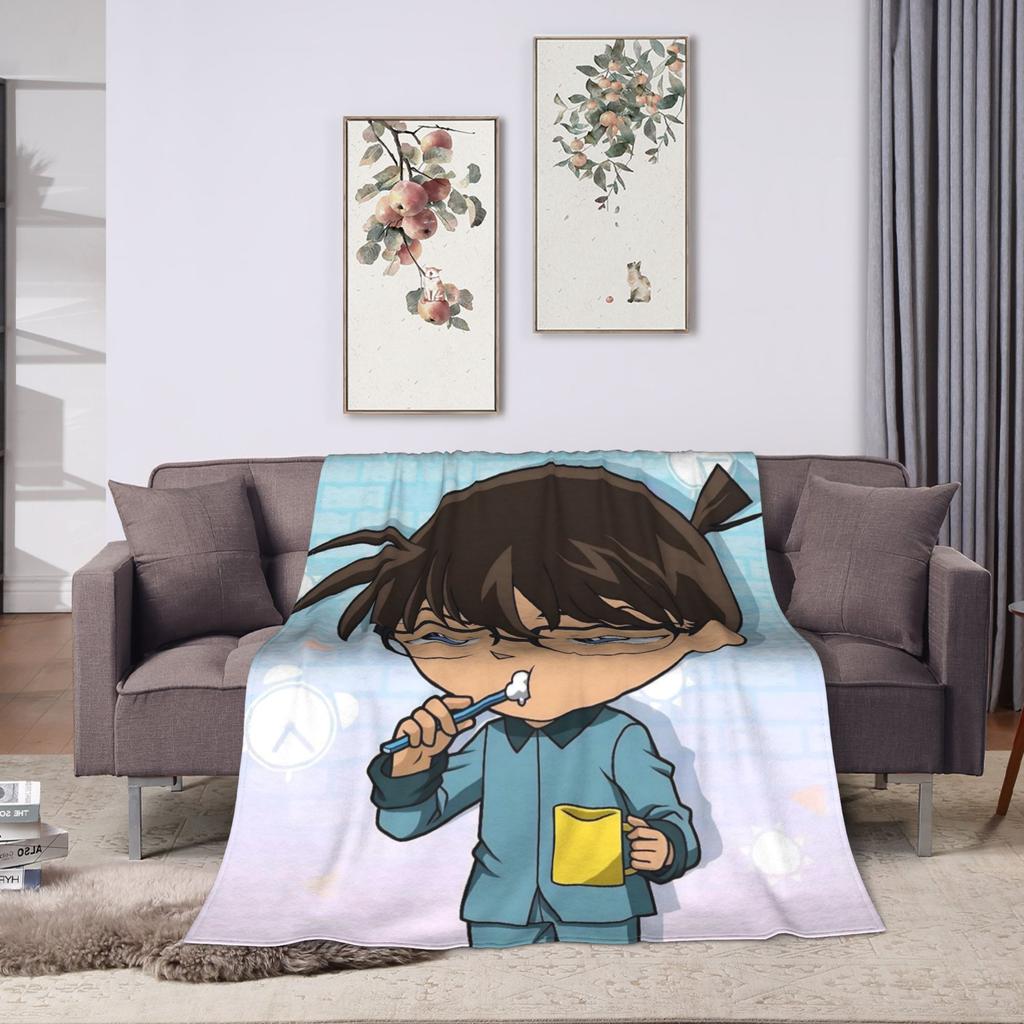 Detective Conan Blankets Fleece Spring/Autumn Breathable Warm Throw Blankets for Bed Office Bedding Throws