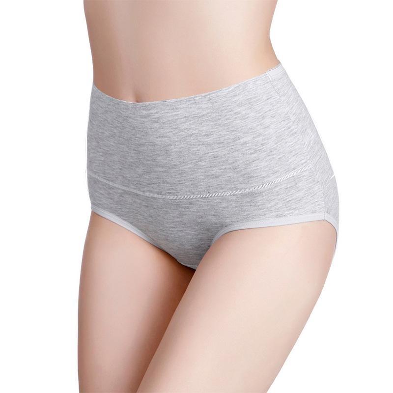 Frauen Plus Größe Einfarbig M-7XL Slips Unterwäsche Hohe Taille Höschen Baumwolle Unterhose Dessous