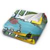 Wobbly Life Sandbox Game Coperta alla Moda Cartone Animato Divertente Flanella Plaid Coperta alla Moda Biancheria da Letto Divano Portatile Ultra-Morbida Calda Copriletto Traspirante