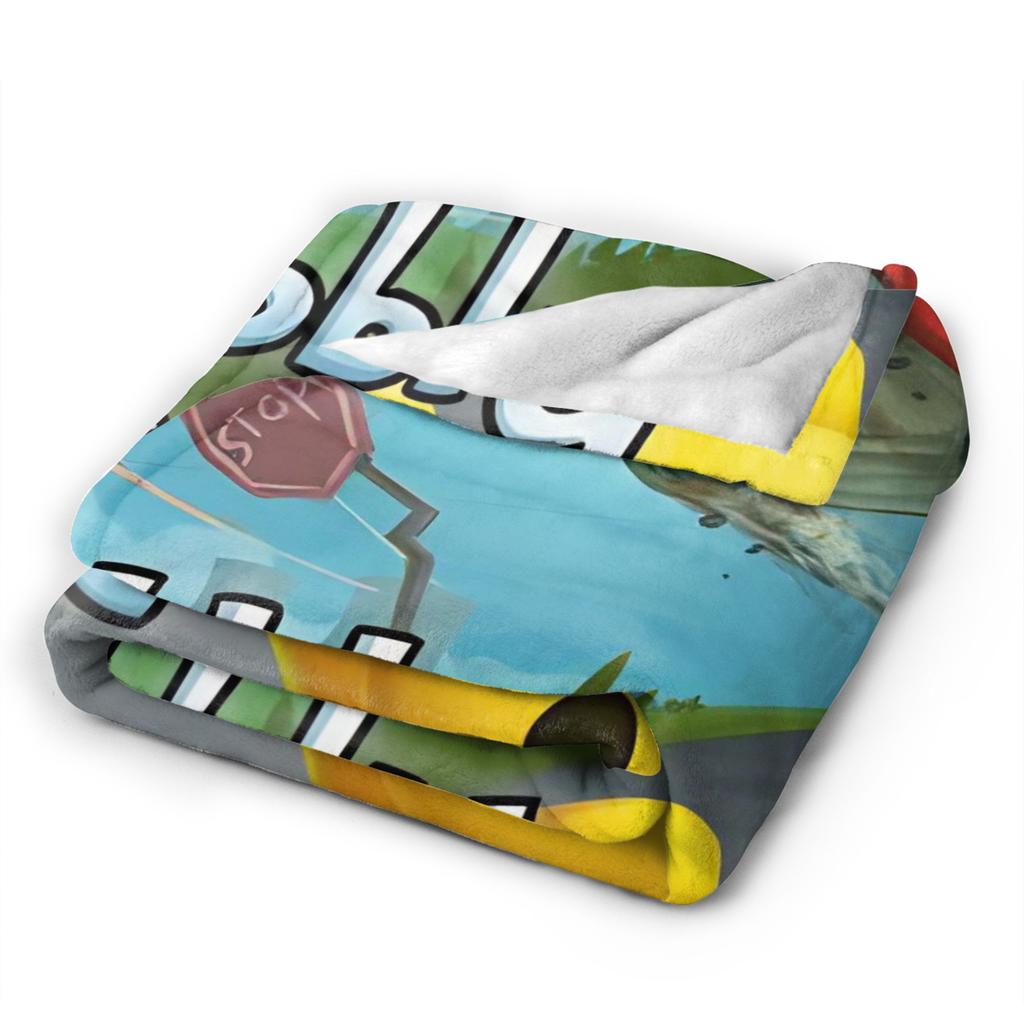 Wobbly Life Sandbox Game Coperta alla Moda Cartone Animato Divertente Flanella Plaid Coperta alla Moda Biancheria da Letto Divano Portatile Ultra-Morbida Calda Copriletto Traspirante