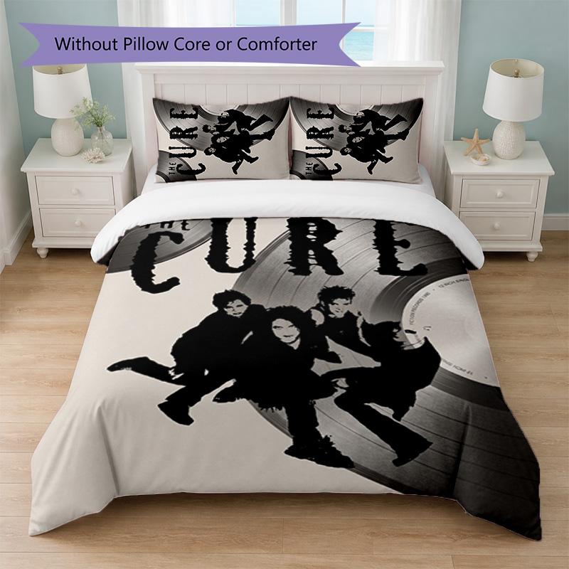 The Cure Print 3Pcs Bedding Set Duvet Cover With Two Pillowcases Soft Bed Linen For Household Bedroom