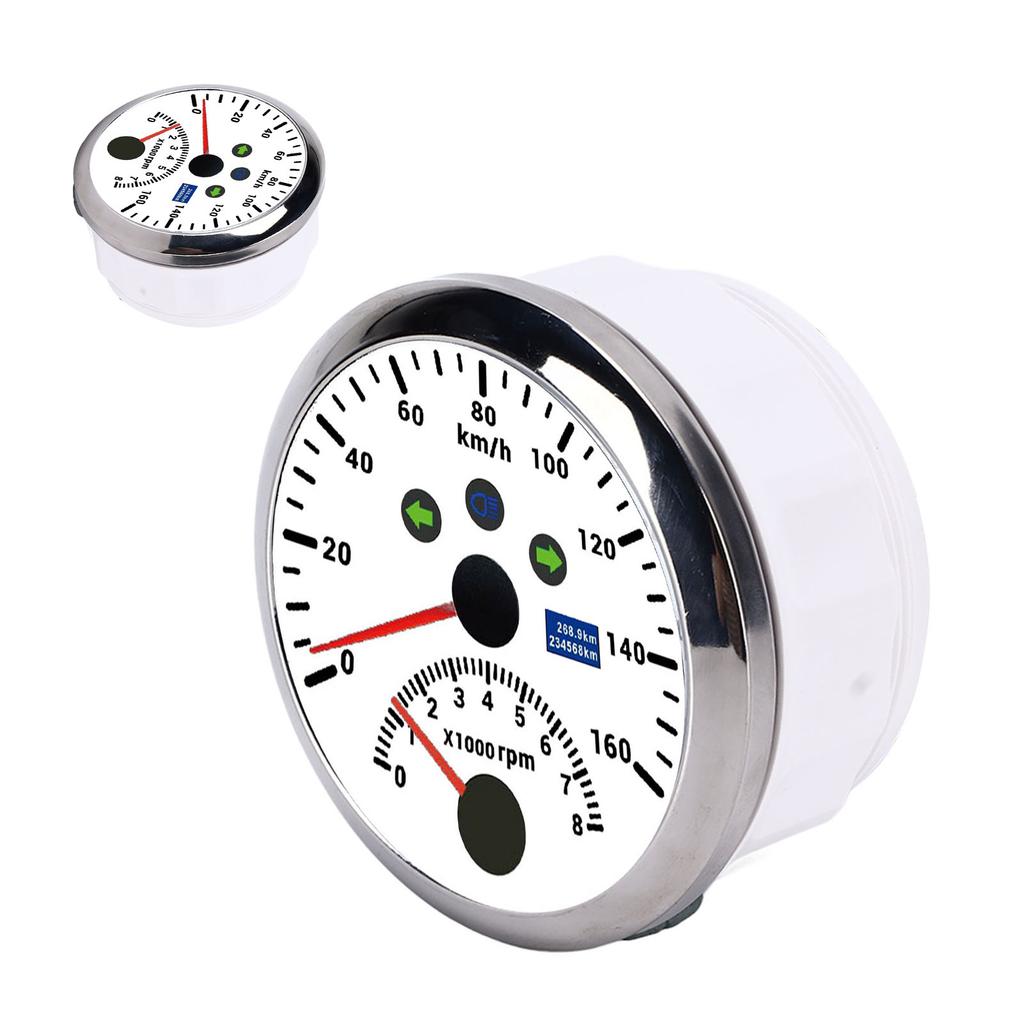 85mm 160km/h GPS meter 08000rpm Tachometer Gauge LCD Red Backlight for Car Boat Yacht RV Truck