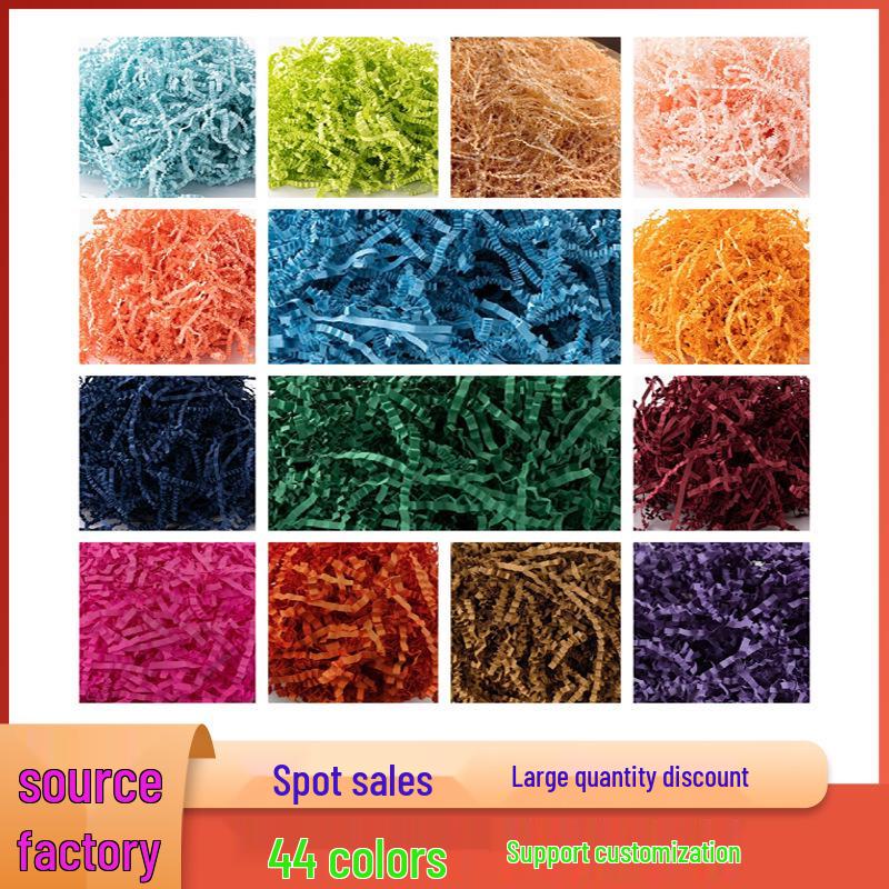 High-End Raffia Gift Box Filler - Shockproof Crepe Paper Shredded for Fruit & Wine Packaging