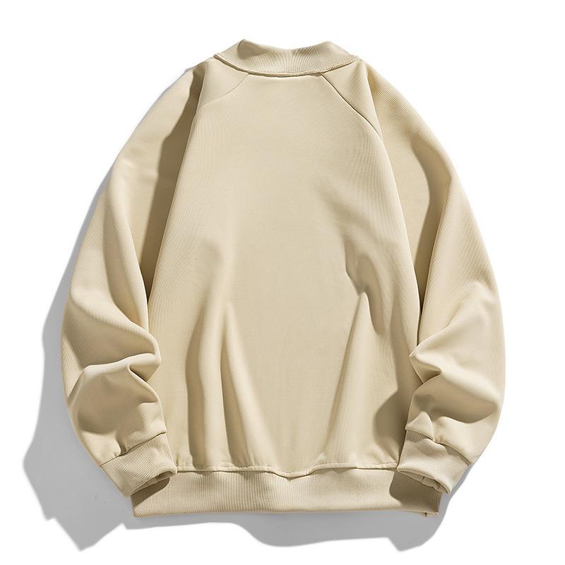 Niche Design Half-high Neck Zipper Long-sleeved Shirt for Men's New Heavy Autumn and Winter Outfit Casual