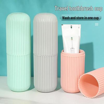 Portable Toothbrush & Mouthwash Cup Set with Toothpaste Storage