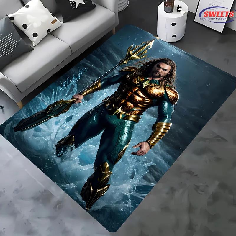 New Shelves ! DC Classic Aquaman Carpet, Bedroom Floor Living Room Bed Mat, Non-slip Exquisite Home Decor, Machine Washable Rug