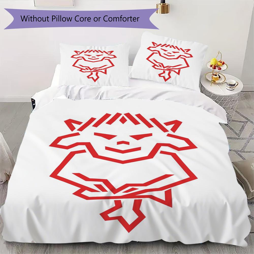 Lincoln City FC Pattern Bedding uilt Set uilt Cover Pillowcase Home Decoration Birthday Gift (1 * duvet cover + 2 * pillowcase without core)