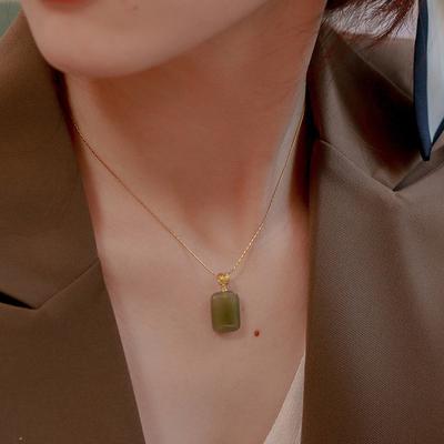 Hetian Jade Stone Necklace For Women Necklace Style Clavicle Chain Pendant