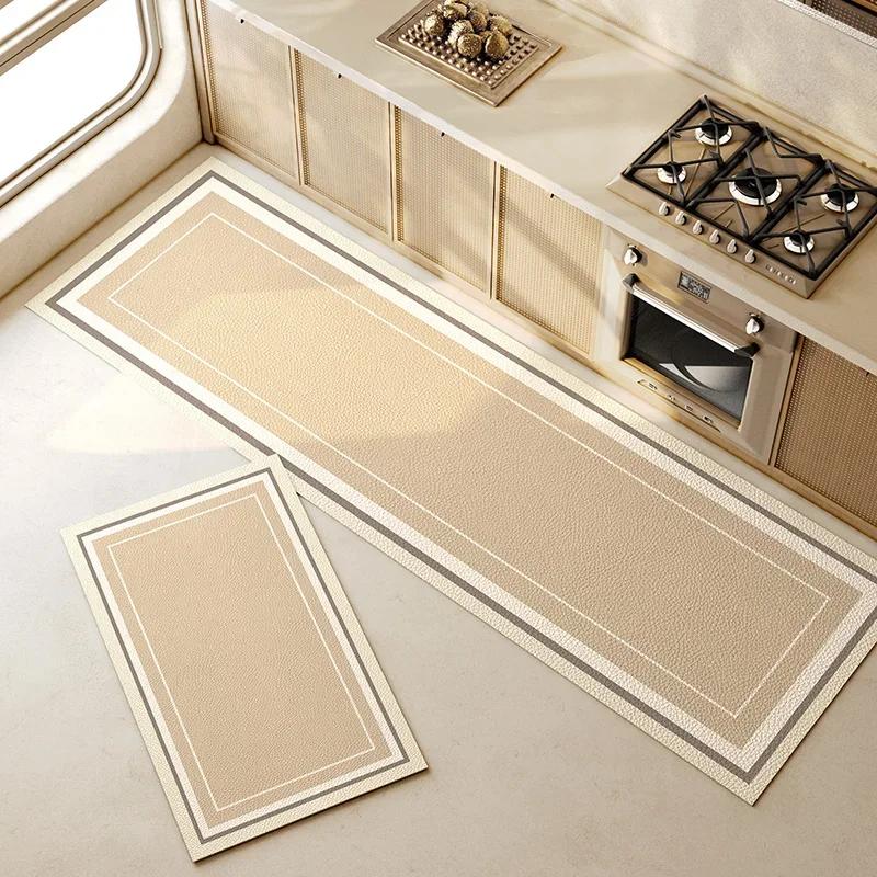 Kitchen Floor Mat Pvc Carpet Waterproof Oil-Proof Leather Long Rug Home Decoration Non-Slip Foot Mats