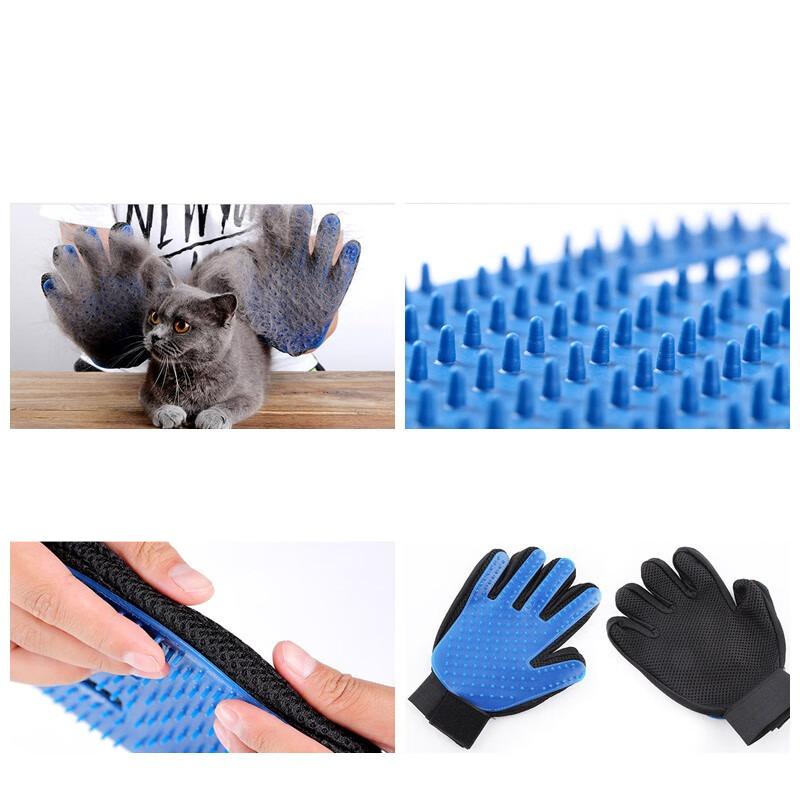 Silicone Pet Grooming Gloves Animal Hair Comb Massage Bath Cleaner Pet Supplies Suitable for Cats Dogs and Animals with Shedding Fur Pets Mittens