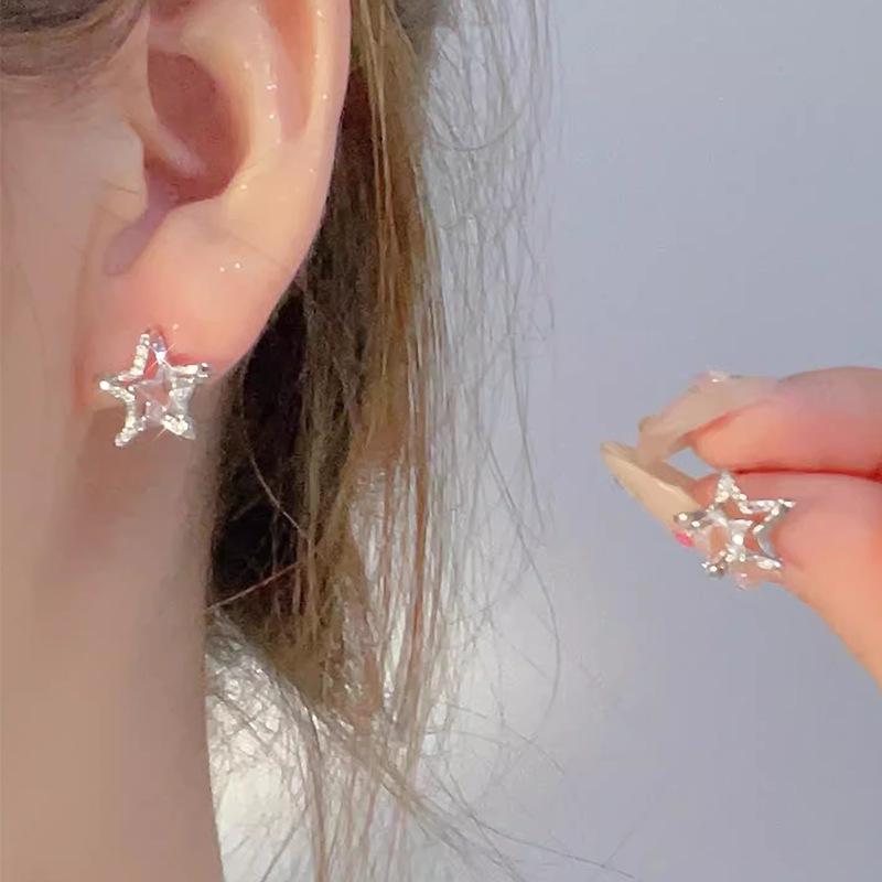 S925 Silver Needle Fairy Flower Earrings - Elegant Luxury 4-Piece Set for Women