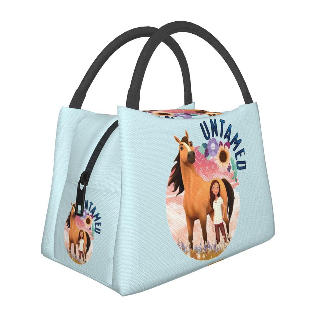 Untamed Spirit Riding Free Insulated Lunch Bag for Women Bento Storage Food Boxes Container Cooler Thermal Lunch Box Tote