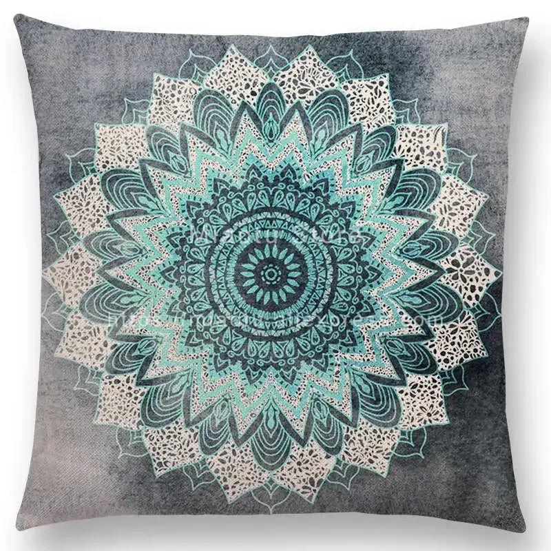 Neuer verträumter Regenbogen Boho Wunderschöne Mandalas Freier Geist Savanne Drucke Goldene Nächte Seelen Kissenbezug Sofa Überwurf Kissenhülle