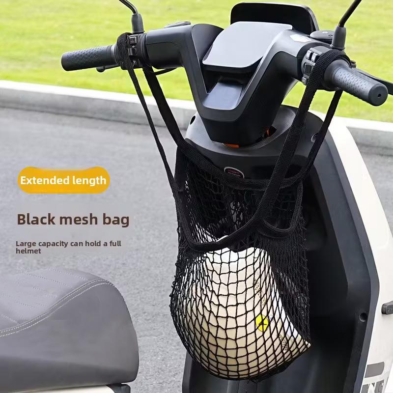 Motorcycle Helmets Luggage Net Scooter Storage Mesh Bag MTB Cycling Handlebar Tube Hanging Baggage Bag Motorcycle Accessories