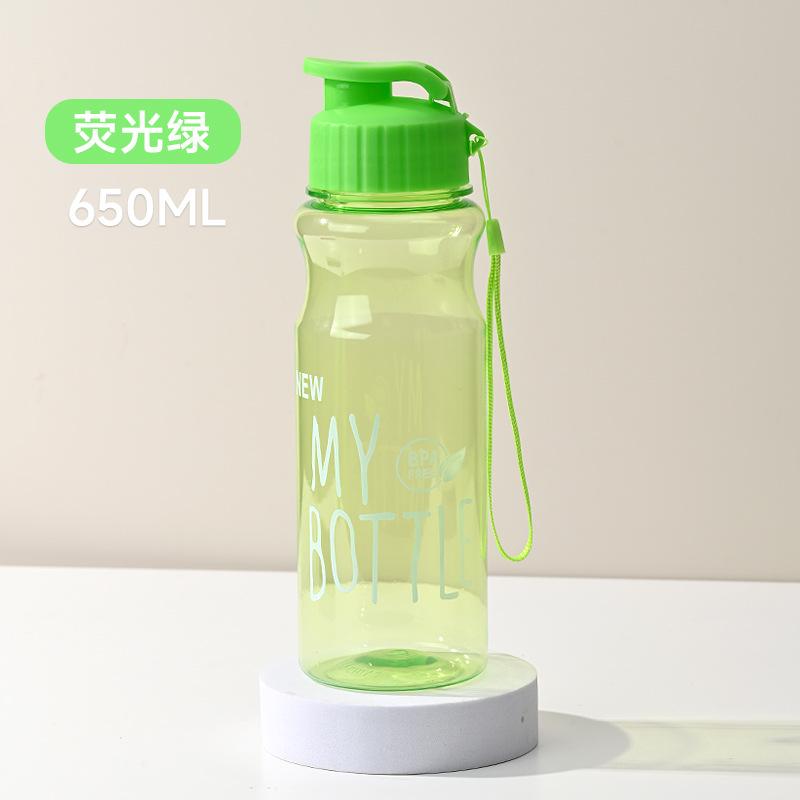 

Best Selling Outdoor Summer Water Bottle Plastic Cup with Flip Top Lid and Lanyard in Vibrant Colors for Hiking Camping Travel 0.65L