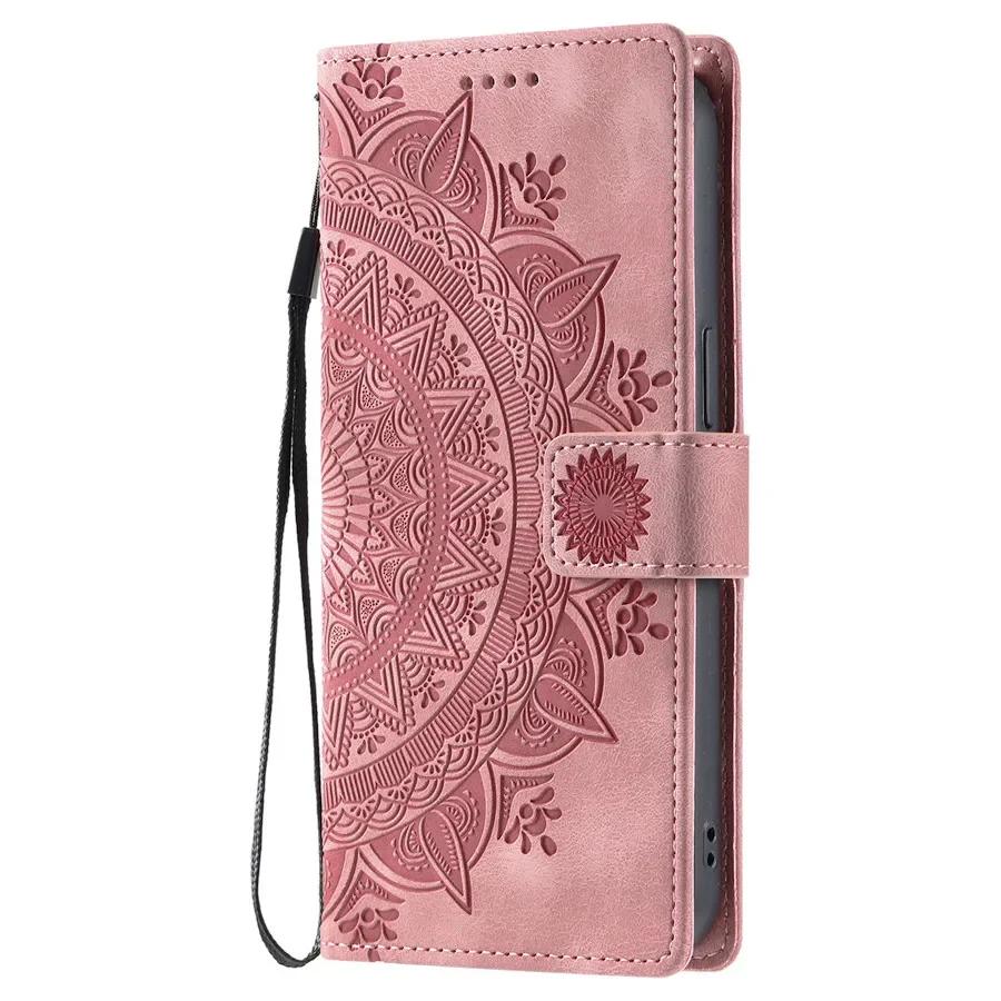Embossed Totem Leather Case for iPhone 17 Air 16 16E 15 14 13 12 11 Pro Max XS Max XR 7 8 Plus -SE Flip Card Wallet Phone Cover