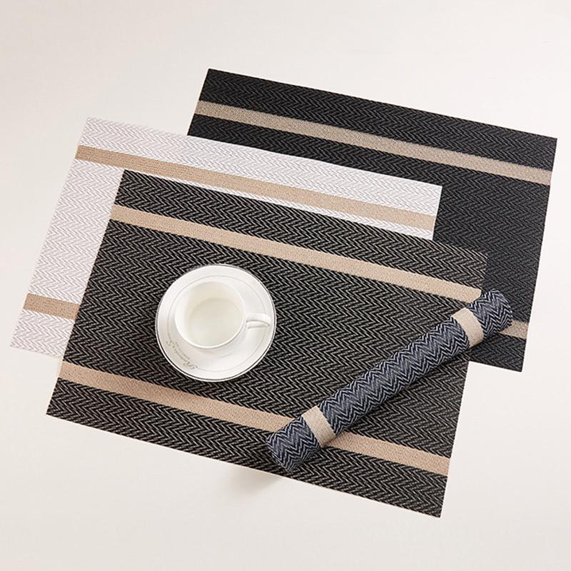 Set of 4 PVC Placemat for Dining Table Mat Set Linens Place Mat Accessories Cup Wine Decorative Mat Placemats for Table