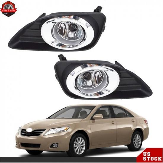 For 2010-2011 Toyota Camry Pair of Fog Lights Lamps w/Cover Wiring Switch Kits