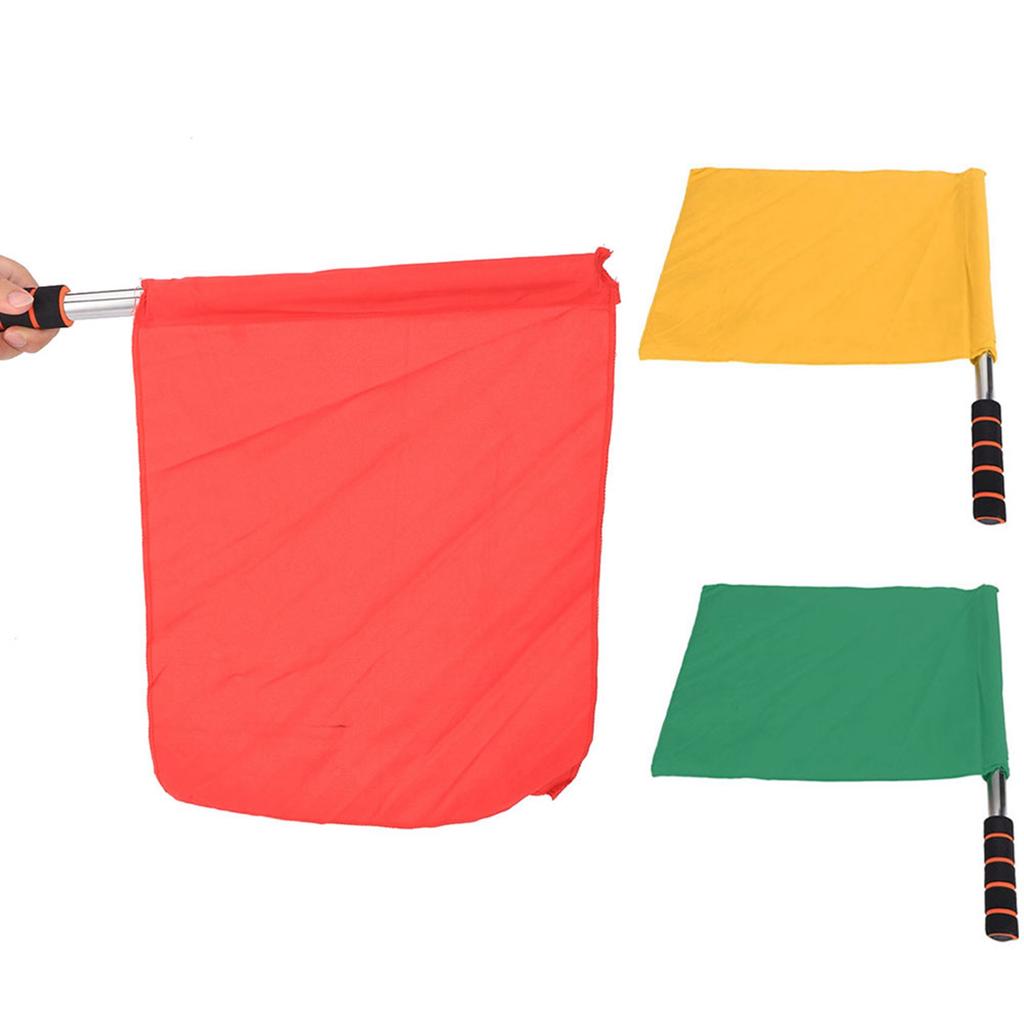 Competition Referee Signal Flag Performance Sports Order Handflag Stainless Steel Flagpole