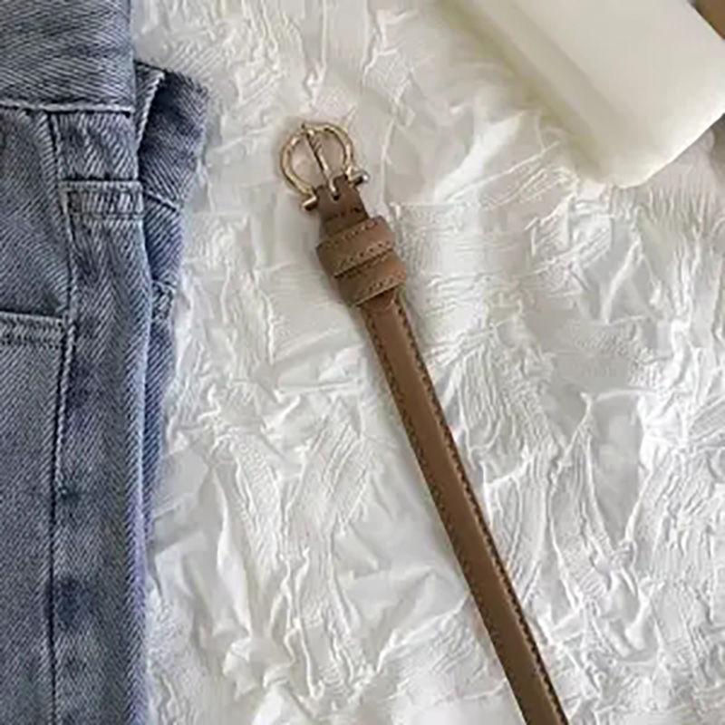 Stylish Cozy And Womens Pu Leather Belt With Chic Gold Buckle Available In Multiple Color Choices